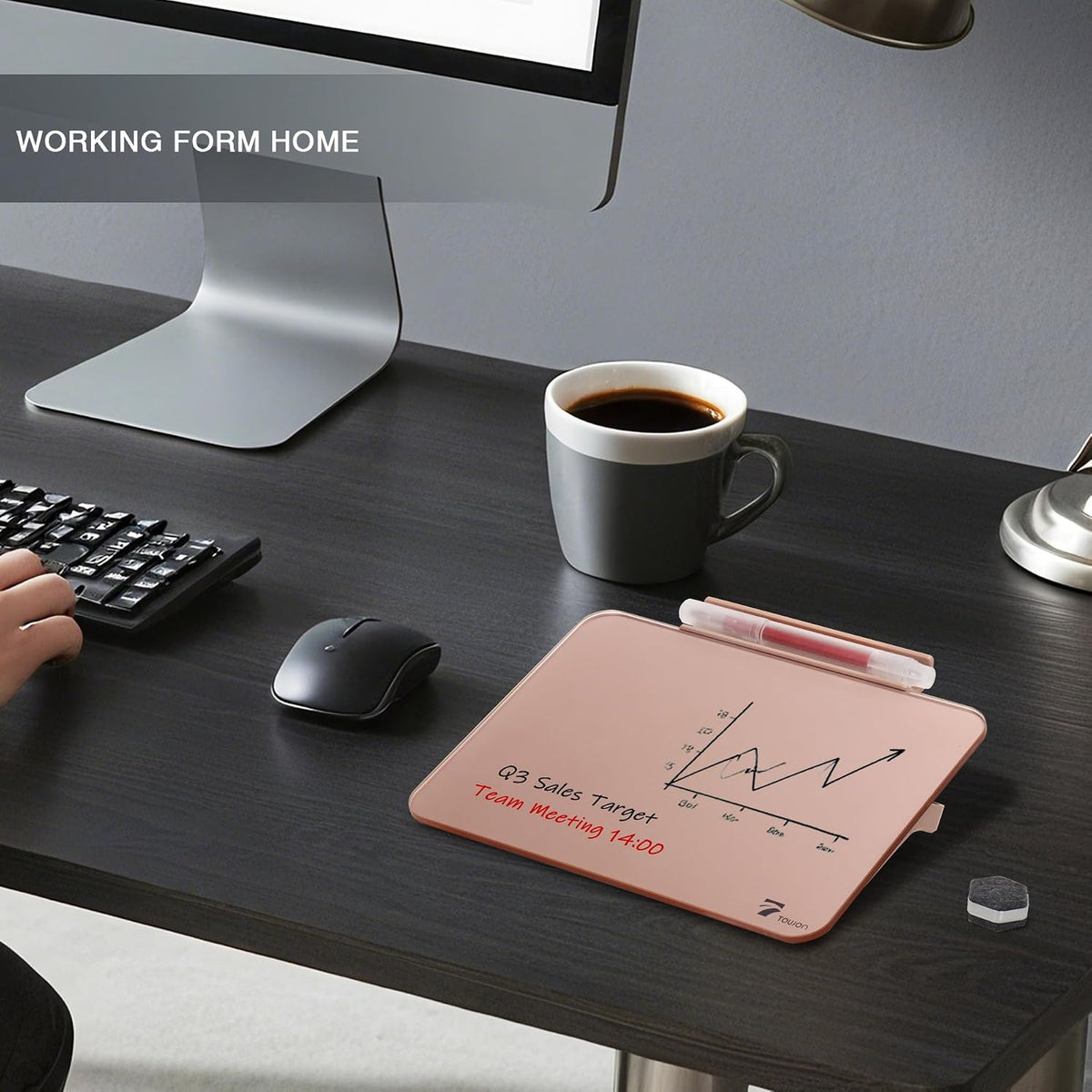 Small Glass Desktop Whiteboard Dry-Erase, Mini Pure Glass Whiteboard Stand