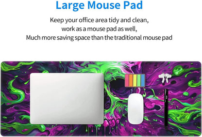 Japanese Mouse Pad, Large Japanese Desk Mat, XL Anime Gaming Keyboard Mat, Non-Slip Rubber Base, Big Extended Desk Protector for Home Office, 31.5”x11.8”