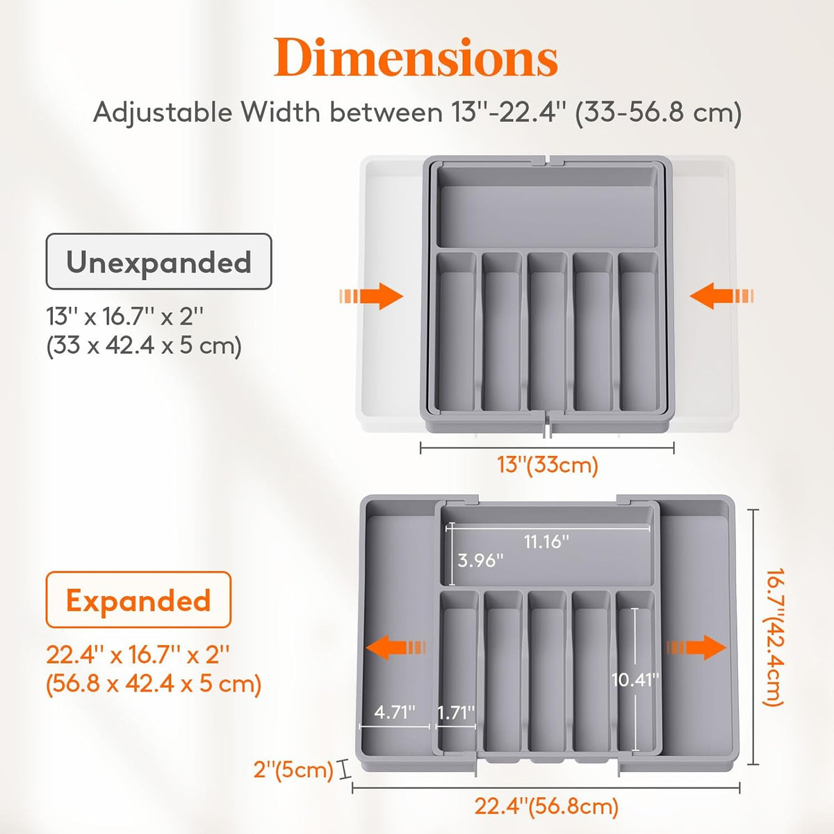 Expandable Silverware Drawer Organizer, Kitchen Utensil Tray