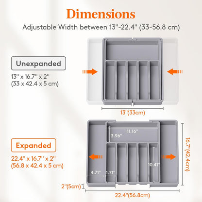 Expandable Silverware Drawer Organizer, Kitchen Utensil Tray