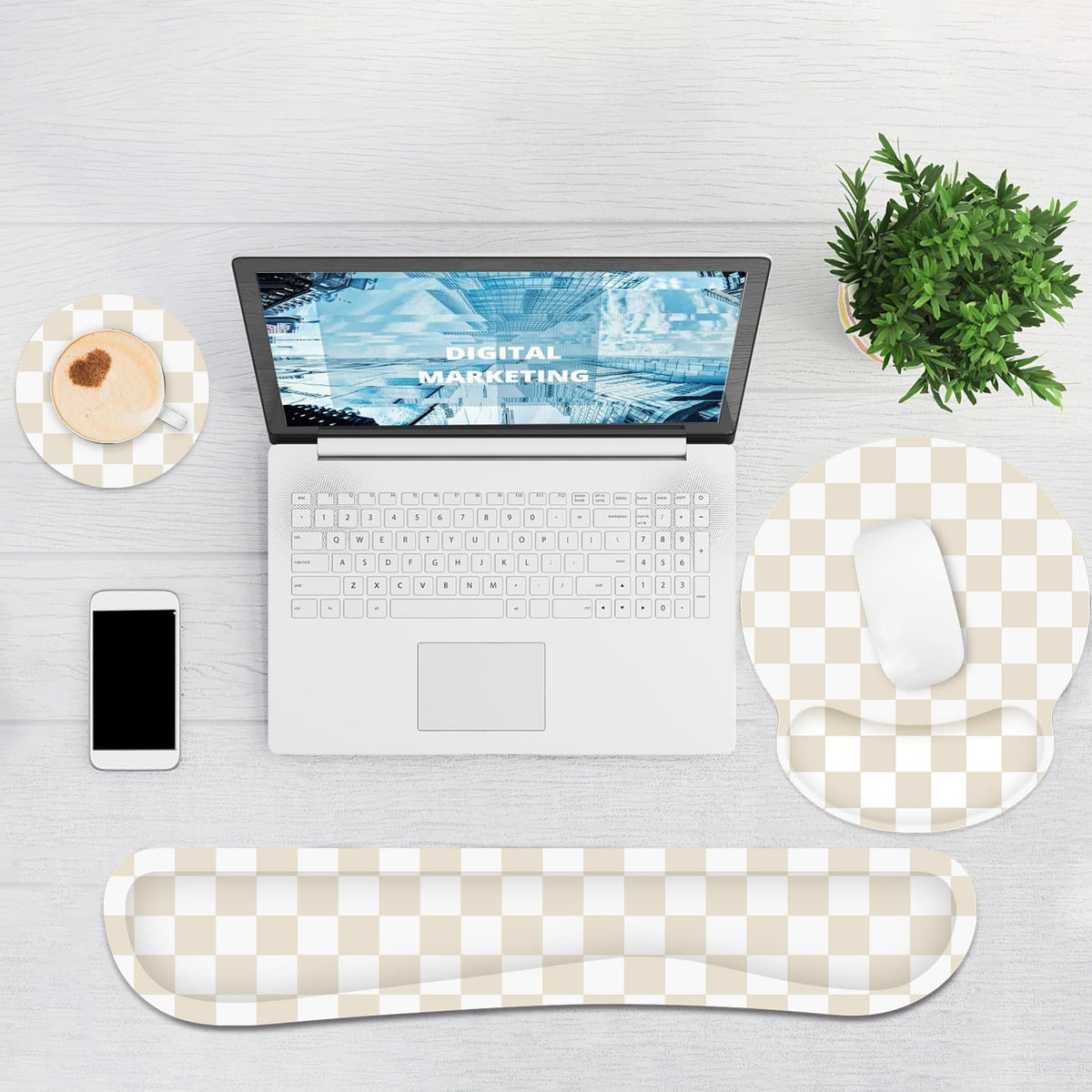 Ergonomic Mouse Pad with Wrist Rest and Keyboard Wrist Rest, Mousepad