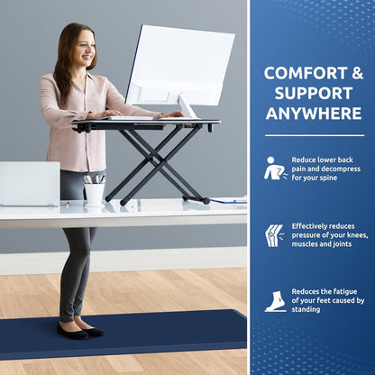 KitchenClouds Kitchen Mat Cushioned Anti Fatigue Rug 17.3"x28" Water Resistant, Non Slip, Standing and Comfort Desk/Floor Mats for House Sink Office (Black)