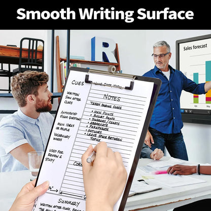 Sooez Plastic Clipboard with Pen Holder, [10% Thicker] Clip Boards 8.5x11 with Low Profile Clip, Cute Hanging Clipboard, Standard Letter Size A4 for Women Teacher, Office & School Supplies, Black