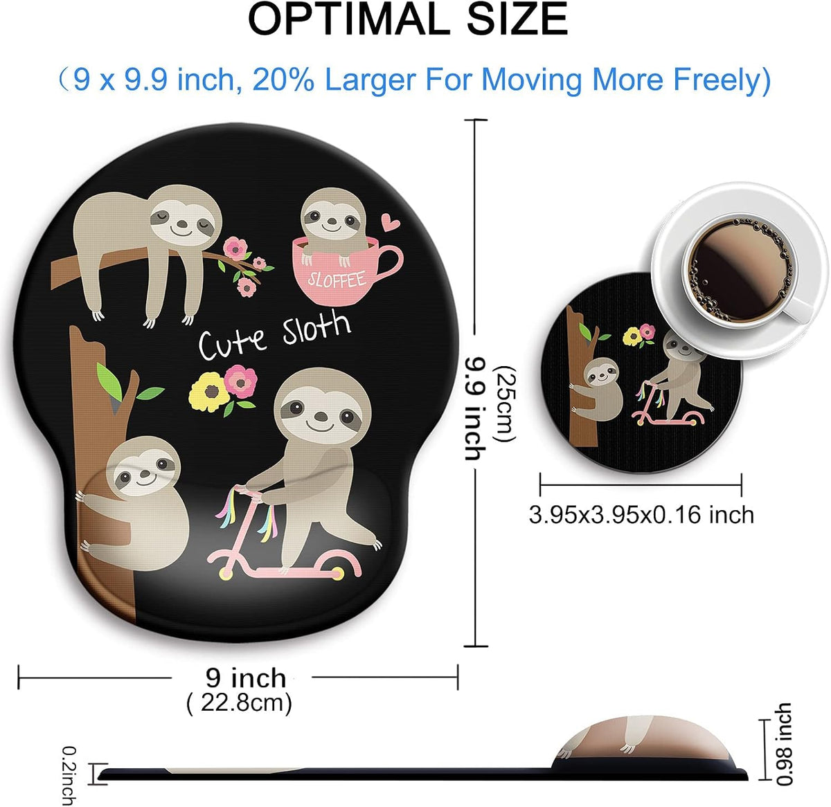 Ergonomic Mouse Pad with Wrist Rest Support,Gel Mouse Pads for Desk - Colors A