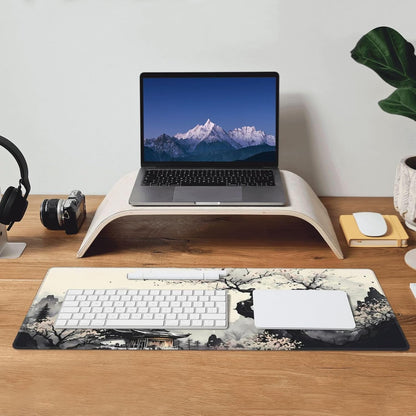 Japanese Mouse Pad, Large Japanese Desk Mat, XL Anime Gaming Keyboard Mat, Non-Slip Rubber Base, Big Extended Desk Protector for Home Office, 31.5”x11.8”