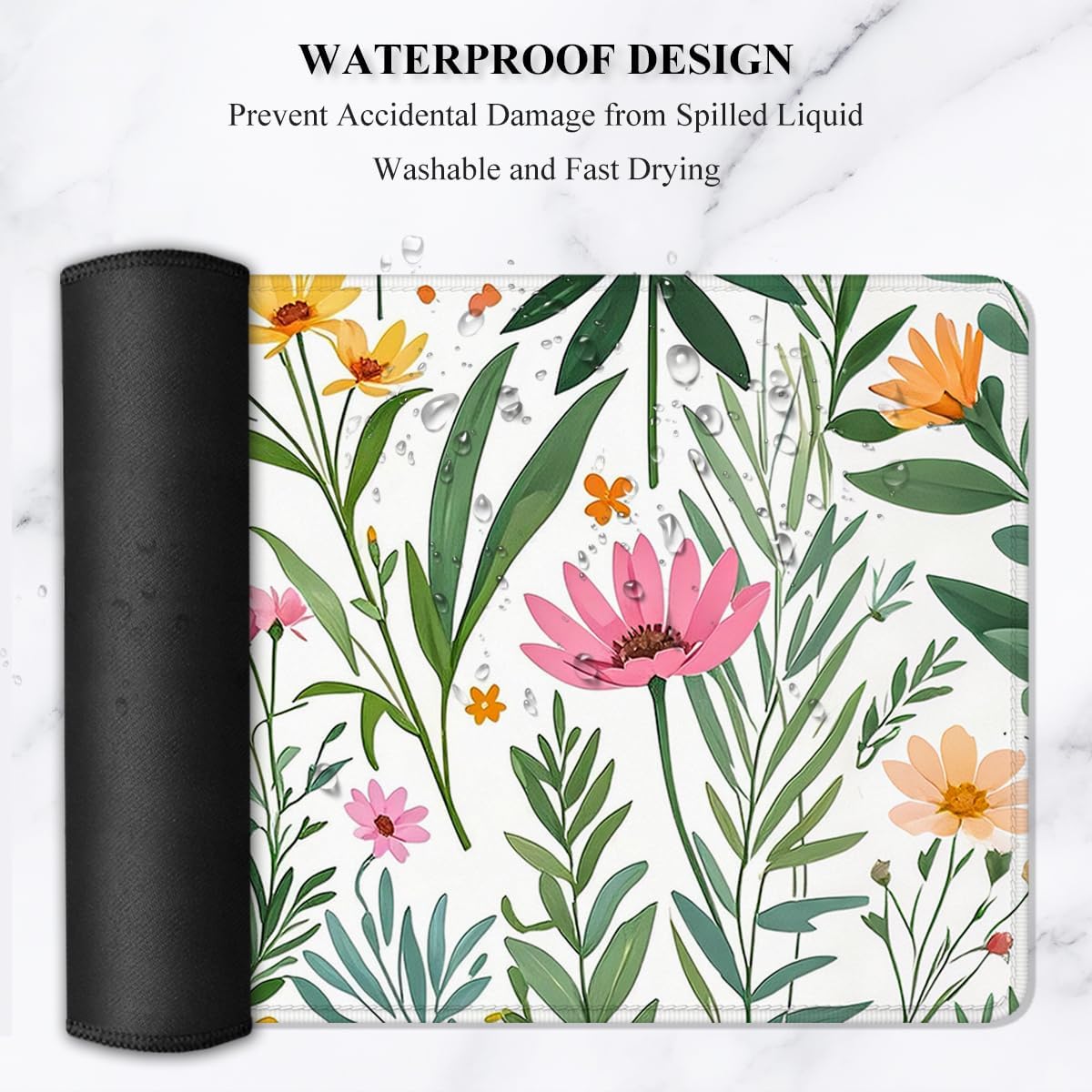 Auhoahsil Desk Mat, Ultra Large Mouse Pad, XXL Gaming Mousepad, Green Tropical Leaves Deskpad, Big Extended Full Size Mouse Pad, Desktop Desk Matt for Keyboard, Laptop & Computer, 35.5 x 15.7 in - Colors A