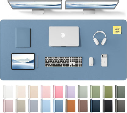 YSAGi Leather Desk Pad Protector, Large Mouse Pad, Non-Slip PU Leather Desk Blotter, Waterproof Writing Pad for Office and Home (31.5" x 15.8", Eggshell) - Colors B