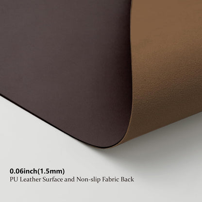 HOMIEAZICOZI Leather Desk Mat - Non-Slip PU Desk Pad for Office and Home - Desk Organization and Accessories - Ideal for Large Mouse Pad and Desk Mats on Top of Desks (Black,36''x 17'') (DPD-B-L)