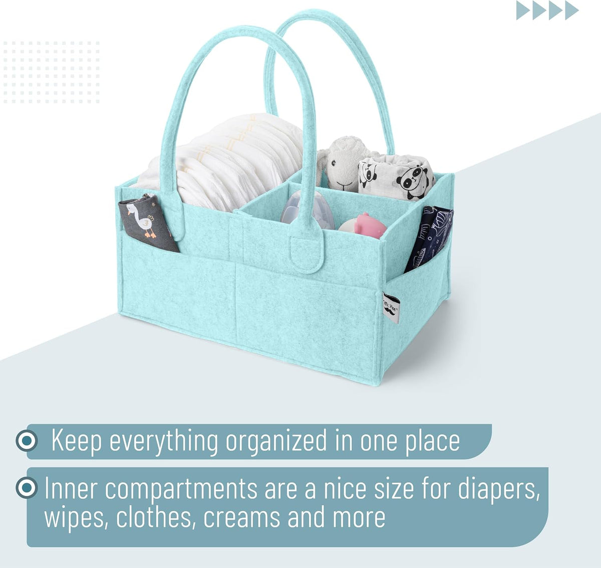Baby Diaper Caddy Organizer, Gray, Medium
