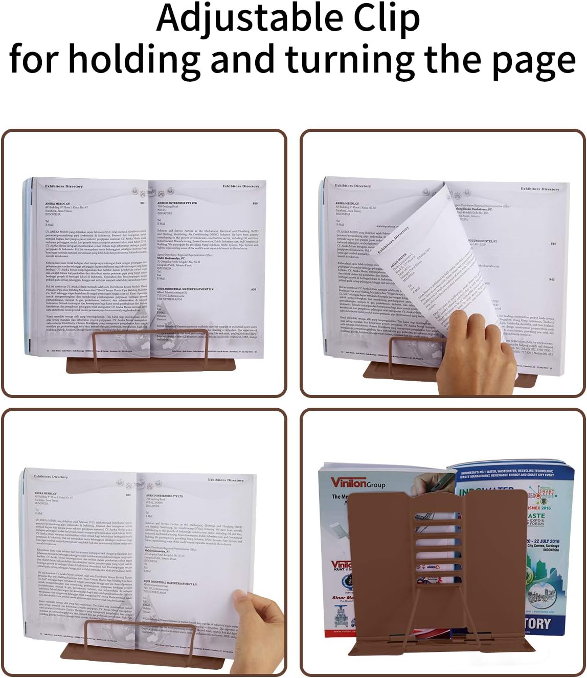 MSDADA Desk Book Stand Metal Reading Rest Book Holder Adjustable