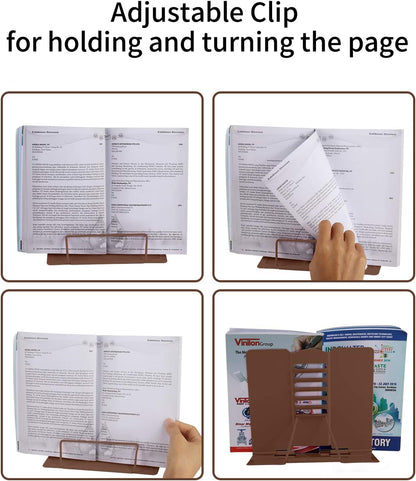 MSDADA Desk Book Stand Metal Reading Rest Book Holder Adjustable