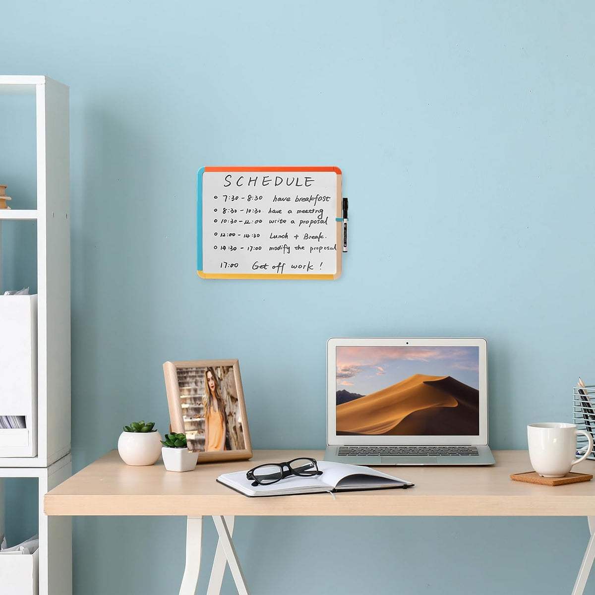 Dry Erase Board, 14” x 11”, White Frame