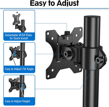 Dual Monitor Desk Mount, Max 32 Inch up to 17.6lbs, Fully Adjustable Dual Monitor Arm for 2 LCD Screens, Double Monitor Stand with C-Clamp and Grommet Base