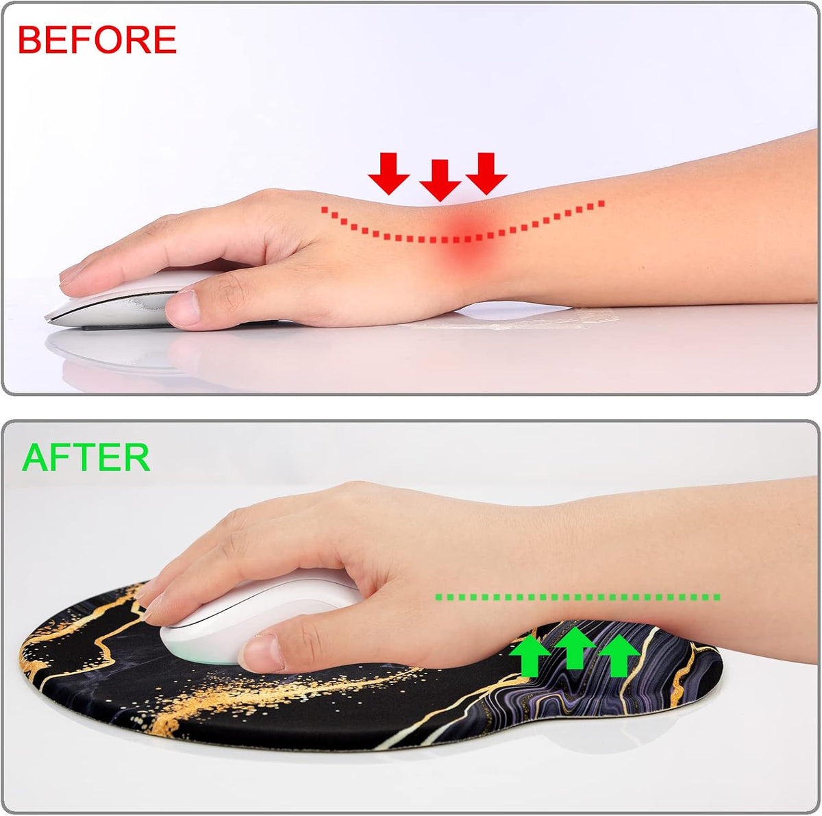 Ergonomic Mouse Pad with Wrist Rest Support,Gel Mouse Pads for Desk - Colors A