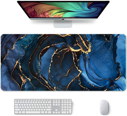Auhoahsil Desk Mat, Ultra Large Mouse Pad, XXL Gaming Mousepad, Green Tropical Leaves Deskpad, Big Extended Full Size Mouse Pad, Desktop Desk Matt for Keyboard, Laptop & Computer, 35.5 x 15.7 in - Colors A