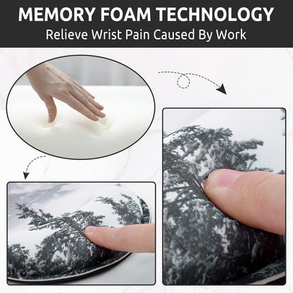 KONVINIT Ergonomic Mouse Pad with Wrist Rest, Small Mousepad with Non-Slip Rubber Base and Smooth Surface, Beach Mouse Pads for Desk, Office Desk Accessories