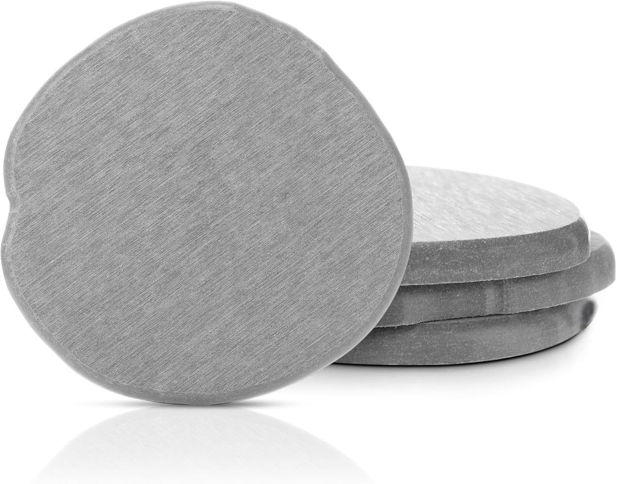 Diatomaceous Earth Coasters Set of 4，Cool Absorbent Quick-Dry Drink Coasters for Desks, Cute Modern Stone Design with Stylish White Aesthetic (4, White)
