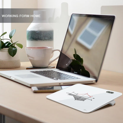 Small Glass Desktop Whiteboard Dry-Erase, Mini Pure Glass Whiteboard Stand