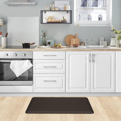 KitchenClouds Kitchen Mat Cushioned Anti Fatigue Rug 17.3"x28" Water Resistant, Non Slip, Standing and Comfort Desk/Floor Mats for House Sink Office (Black)