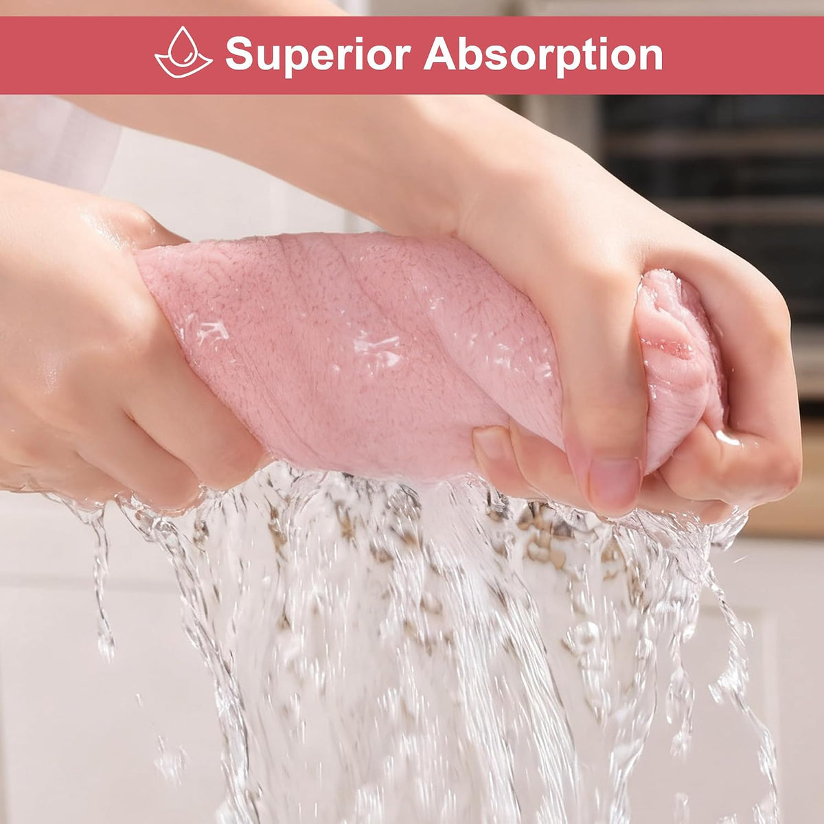 18 Pack Microfiber Cleaning Cloth, Kitchen Towels for Dish Drying Washing, Absorbent Streak Free Lint Free Rags for Cleaning, Reusable and Washable Towels - 10" x 10"