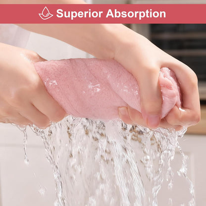 18 Pack Microfiber Cleaning Cloth, Kitchen Towels for Dish Drying Washing, Absorbent Streak Free Lint Free Rags for Cleaning, Reusable and Washable Towels - 10" x 10"