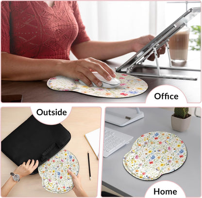 KONVINIT Ergonomic Mouse Pad with Wrist Rest, Small Mousepad with Non-Slip Rubber Base and Smooth Surface, Beach Mouse Pads for Desk, Office Desk Accessories