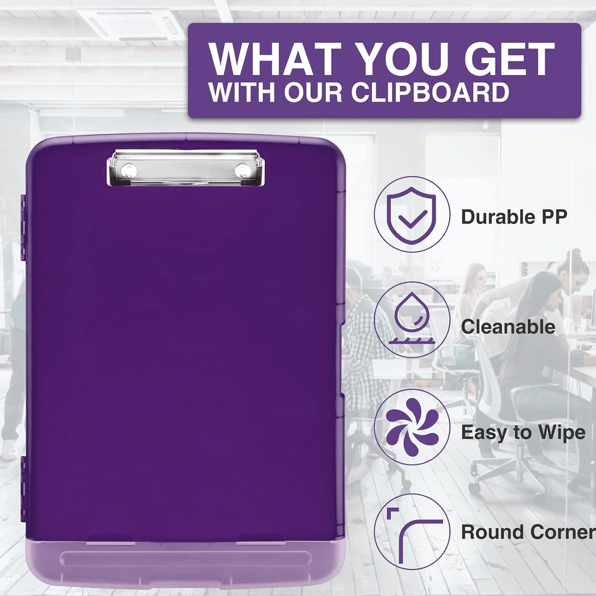 Clipboard with Storage, Clip Board 8.5 x 11 with Pen Holder, High Capacity Plastic Organization Case Box for Letter Legal A4 Size Paper, Nurses Teachers Must Haves, School & Office Supplies