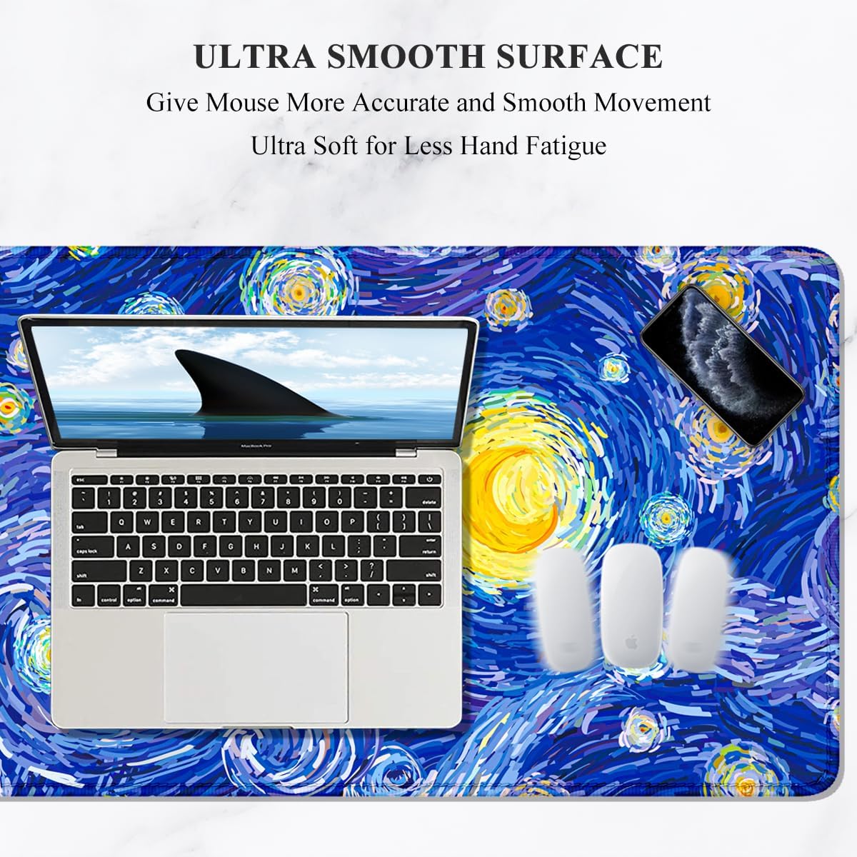 Auhoahsil Desk Mat, Ultra Large Mouse Pad, XXL Gaming Mousepad, Green Tropical Leaves Deskpad, Big Extended Full Size Mouse Pad, Desktop Desk Matt for Keyboard, Laptop & Computer, 35.5 x 15.7 in - Colors A