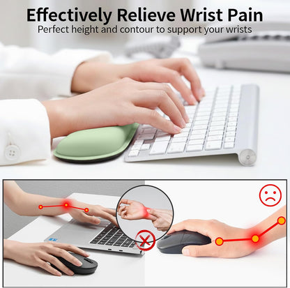 Bloss Leather Desk Pad and Keyboard Wrist Rest, Large Mouse Pad + Keyboard Pad+Mouse Wrist Support, Non-Slip Desk Mat Protector for Office, Home(31.5×15.7 Inches,Beige) - Colors A