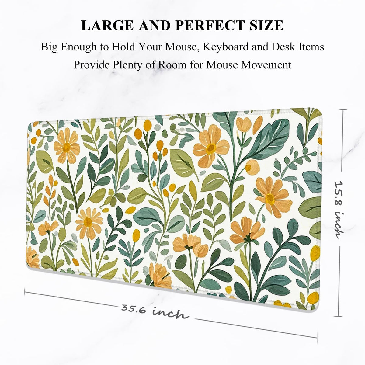 Auhoahsil Desk Mat, Ultra Large Mouse Pad, XXL Gaming Mousepad, Green Tropical Leaves Deskpad, Big Extended Full Size Mouse Pad, Desktop Desk Matt for Keyboard, Laptop & Computer, 35.5 x 15.7 in - Colors B