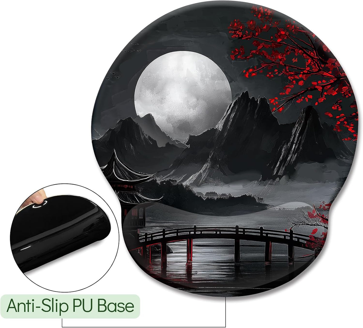 LIMKRIAN Cat Ergonomic Mouse Pad with Wrist Rest, Gaming Mouse Pad with Wrist Support, Funny Mouse Pads for Desk, Computer Mousepad with Non-Slip Pain Relief PU Base, Cute Office Desk Accessories - Colors B
