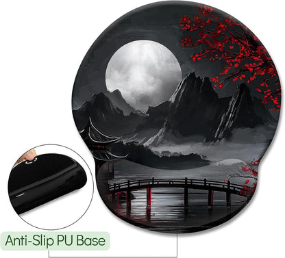 LIMKRIAN Cat Ergonomic Mouse Pad with Wrist Rest, Gaming Mouse Pad with Wrist Support, Funny Mouse Pads for Desk, Computer Mousepad with Non-Slip Pain Relief PU Base, Cute Office Desk Accessories - Colors B