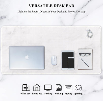 Auhoahsil Desk Mat, Ultra Large Mouse Pad, XXL Gaming Mousepad, Green Tropical Leaves Deskpad, Big Extended Full Size Mouse Pad, Desktop Desk Matt for Keyboard, Laptop & Computer, 35.5 x 15.7 in - Colors B
