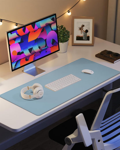 AFIING Large Desk Mat 55" x 24" - PU Leather Desk Pad Protector, Waterproof Non-Slip Extended Mouse Pad for Office Desk, Keyboard, Laptop and Home Workspace (Black)