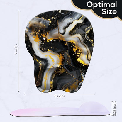 Wrist Support Mouse Pad Anti Slip Rubber Wrist Rest Mousepad 9in X 8in Small Desktop Notebook Mouse Mat for Working and Gaming (M-Pink Floral)