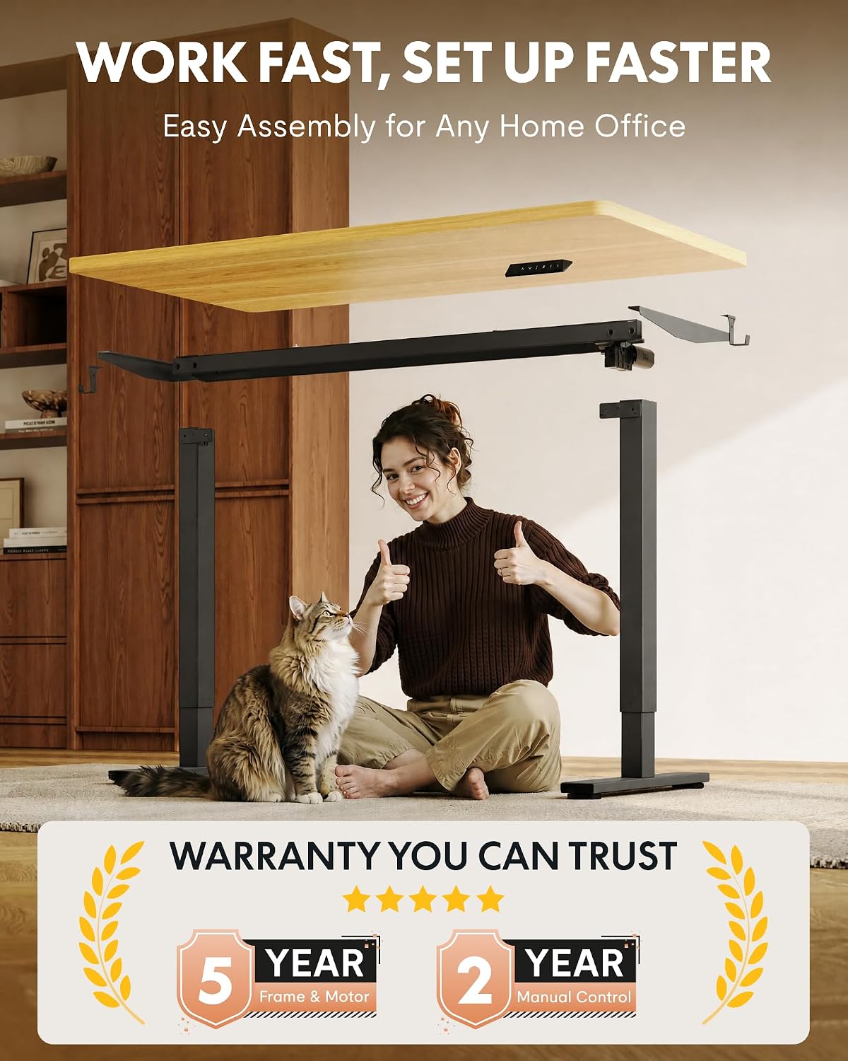 EN1 48"x24" One-Piece Standing Desk, White