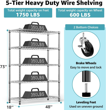 M MZG 450 lbs Steel Storage Shelving 3-Tier Utility Shelving Unit Steel Organizer Wire Rack for Home,Kitchen,Office (11.8" D x 17.7" W x 26.3" H) - Colors B