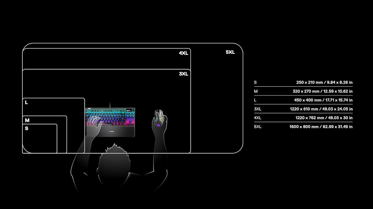 QcK Gaming Mouse Pad - XXL Cloth - Peak Tracking and Stability - Esports Mousepad - Never-Slip - Full Desk Coverage