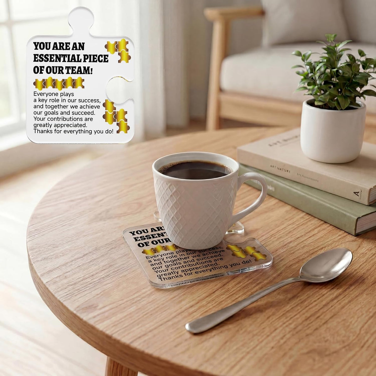 Chaos Coordinator Coasters: Funny Coffee Coaster Set for Office Desk Accessories and Stress Relief Gifts,Acrylic Single Coaster,Office Coaster for Desk,Teacher, Employee Appreciation Gifts,