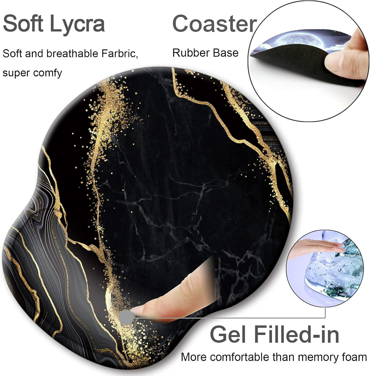 Ergonomic Mouse Pad with Wrist Rest Support,Gel Mouse Pads for Desk - Colors A