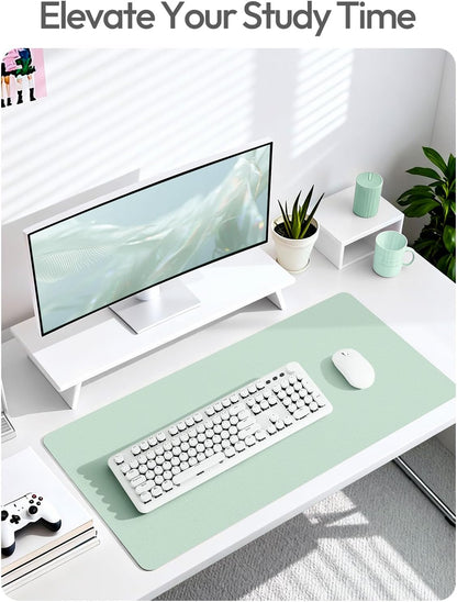 YSAGi Leather Desk Pad Protector, Large Mouse Pad, Non-Slip PU Leather Desk Blotter, Waterproof Writing Pad for Office and Home (31.5" x 15.8", Eggshell) - Colors B