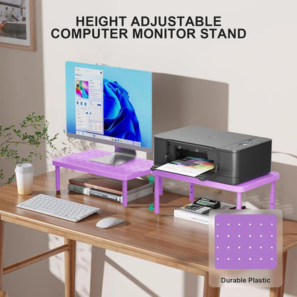WALI Monitor Stand Riser with Drawer, Desk Organizers and Accessories for Computer, Printer, Laptop Stand for Home Office Supplies, (PTT005-B), 1 Pack, Black