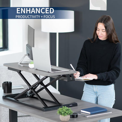 Black 32 in Standing Desk Converter, DESK-V000K