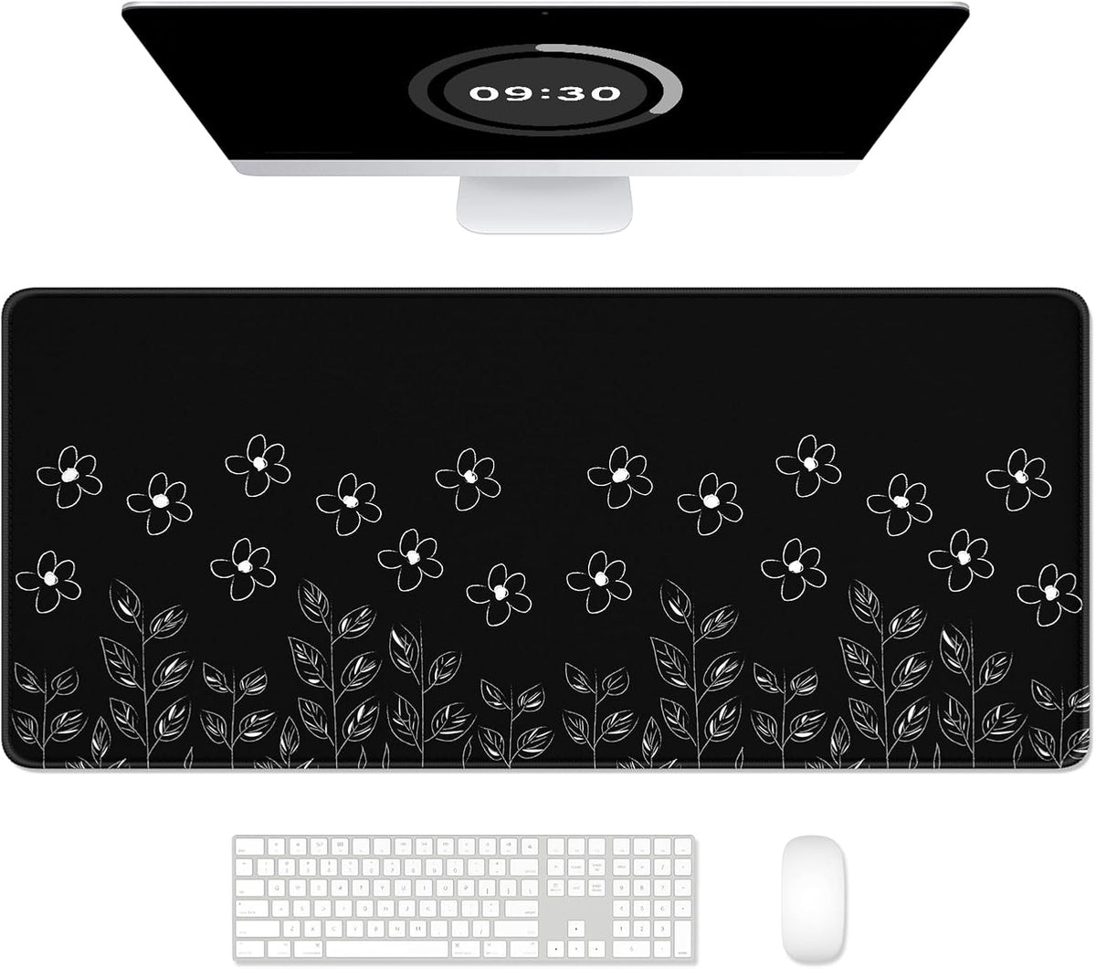Auhoahsil Desk Mat, Ultra Large Mouse Pad, XXL Gaming Mousepad, Green Tropical Leaves Deskpad, Big Extended Full Size Mouse Pad, Desktop Desk Matt for Keyboard, Laptop & Computer, 35.5 x 15.7 in - Colors B