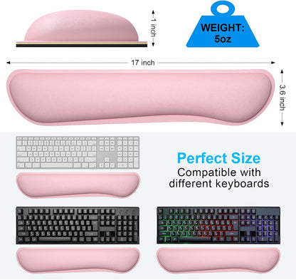 Dapesuom Enlarge Keyboard Wrist Rest, Cute Memory Foam Keyboard Wrist Cushion for Computer Desk Mats Support, Typing Pain Relief Ergonomic Mouse Pad Rests with Non-Slip Base for Gaming, Laptop, Purple
