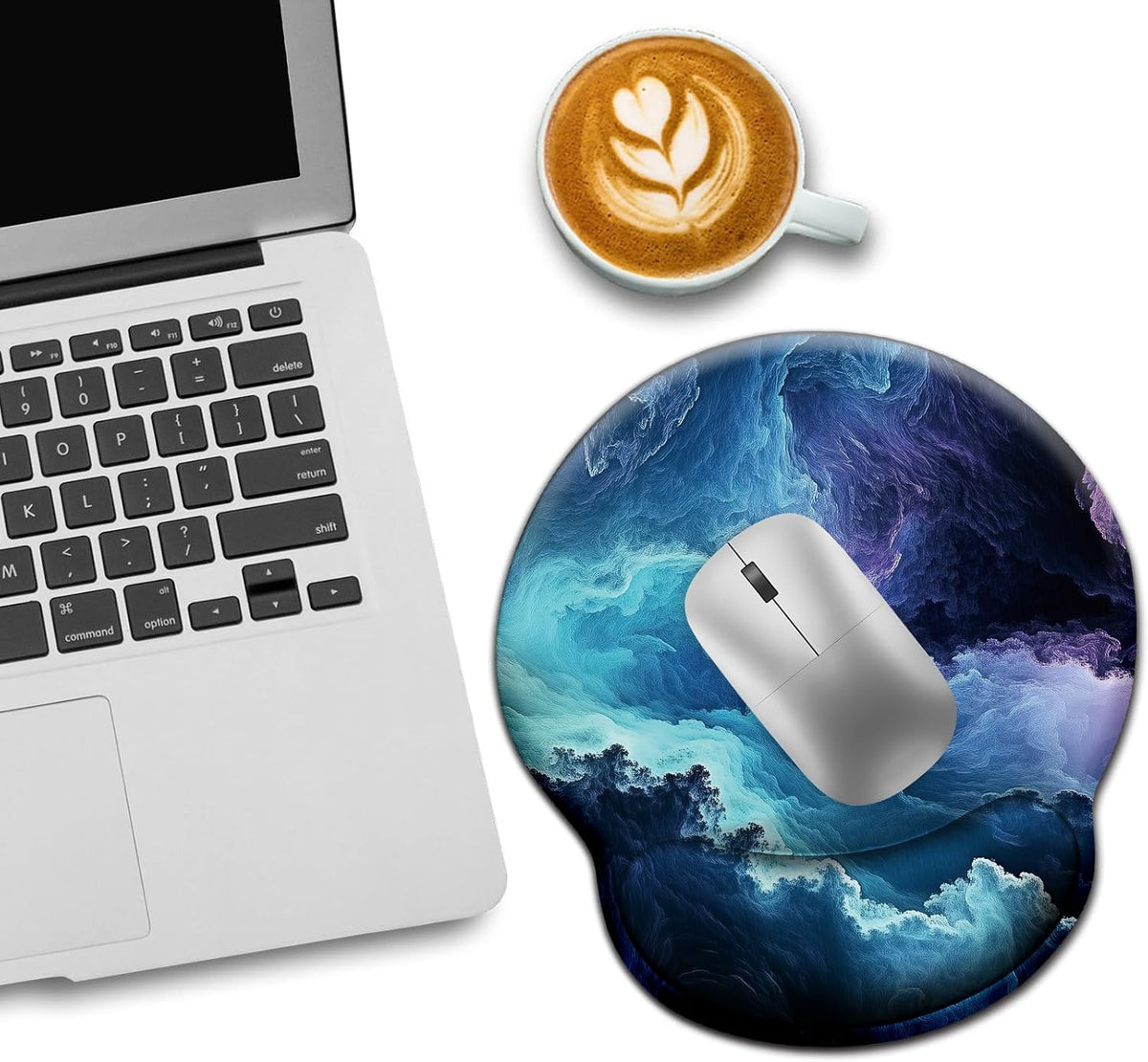 LIMKRIAN Cat Ergonomic Mouse Pad with Wrist Rest, Gaming Mouse Pad with Wrist Support, Funny Mouse Pads for Desk, Computer Mousepad with Non-Slip Pain Relief PU Base, Cute Office Desk Accessories - Colors B