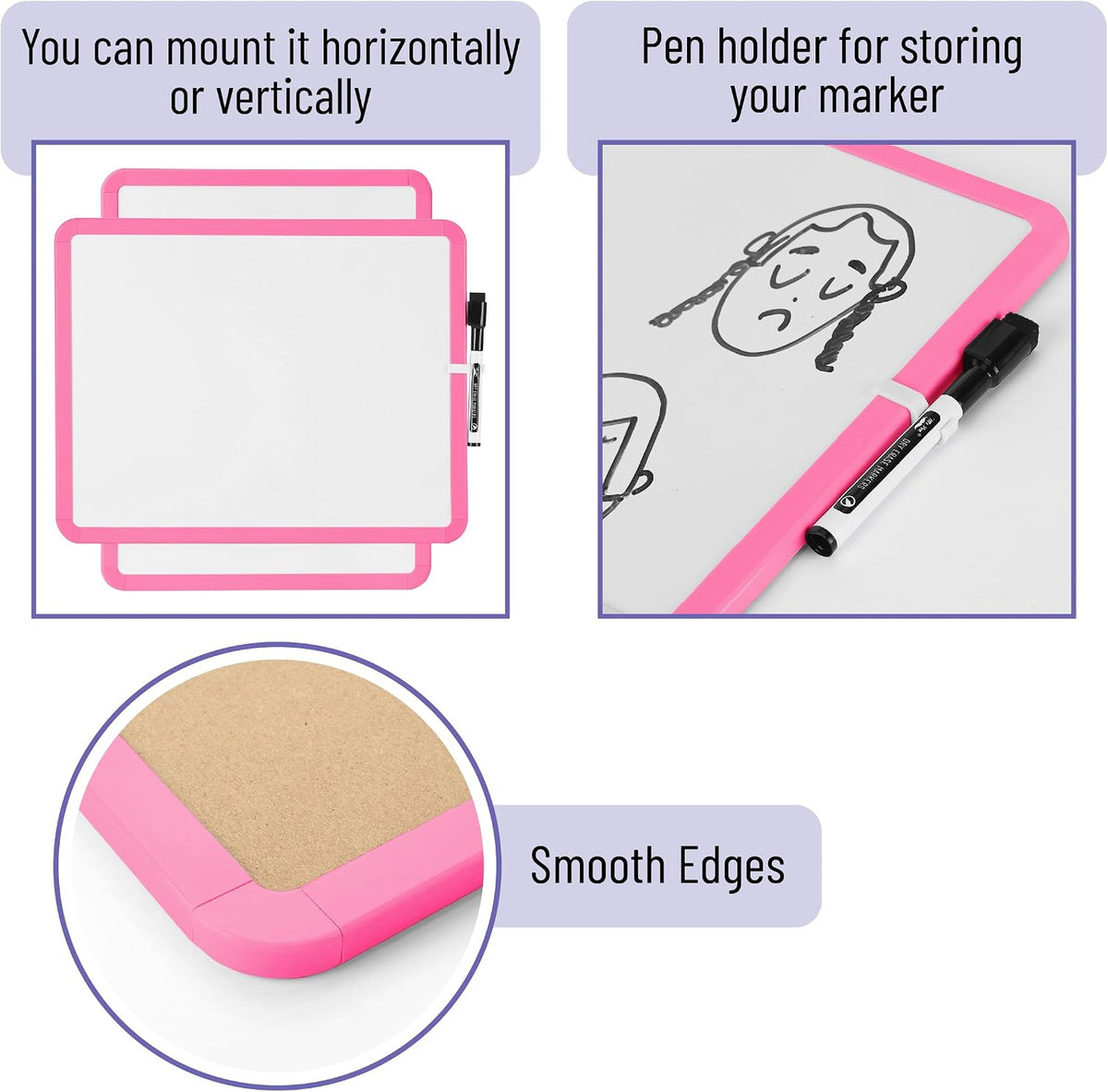 Dry Erase Board, 14” x 11”, White Frame