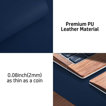 Aothia Leather Office Desk Pad Protector, Non-Slip PU Leather Desk Blotter, Waterproof Laptop Writing Mouse Pad for Office and Home, Black, 31.5" x 15.7" - Colors B
