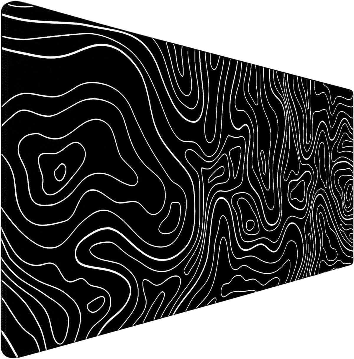 31.5" x 15.7" Waterproof Fabric Desk Pad, Rubber Anti-Slip Base, Stitched Edges No Curling, Fits Laptop Keyboard and Mouse, Smooth Office Mat Large Mouse Pad for Work Game, Black