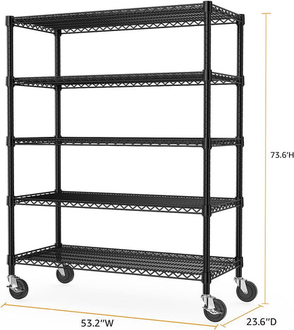 M MZG 450 lbs Steel Storage Shelving 3-Tier Utility Shelving Unit Steel Organizer Wire Rack for Home,Kitchen,Office (11.8" D x 17.7" W x 26.3" H) - Colors A